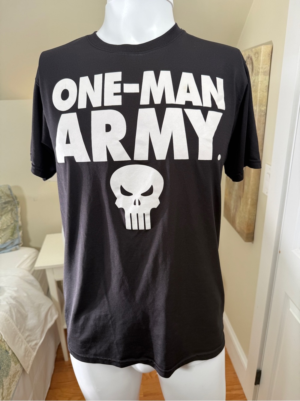 Marvel Punisher One Man Army Graphic Tee Black Shirt Size Medium